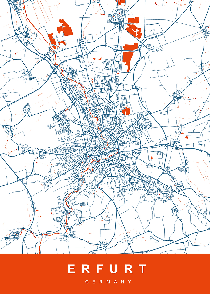 ERFURT Map GERMANY