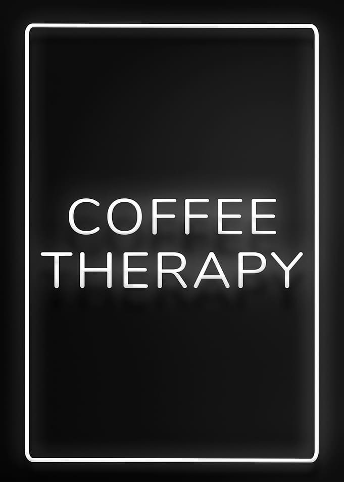 White Neon Coffee Therapy