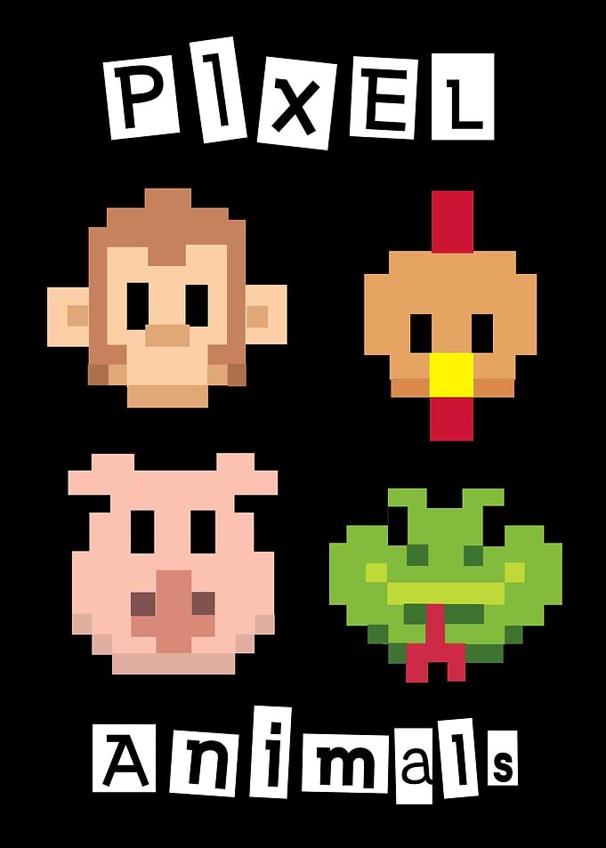 pixel art animals