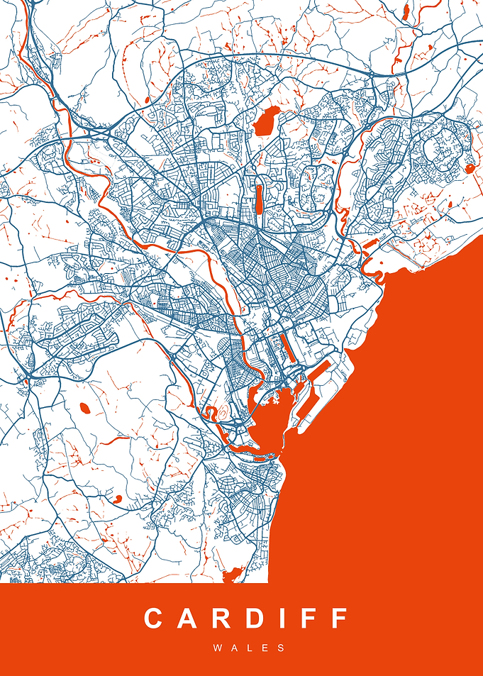 CARDIFF Map WALES UK