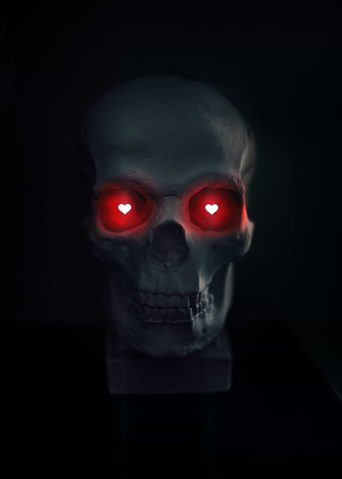 Heart Eyed Skull Bust