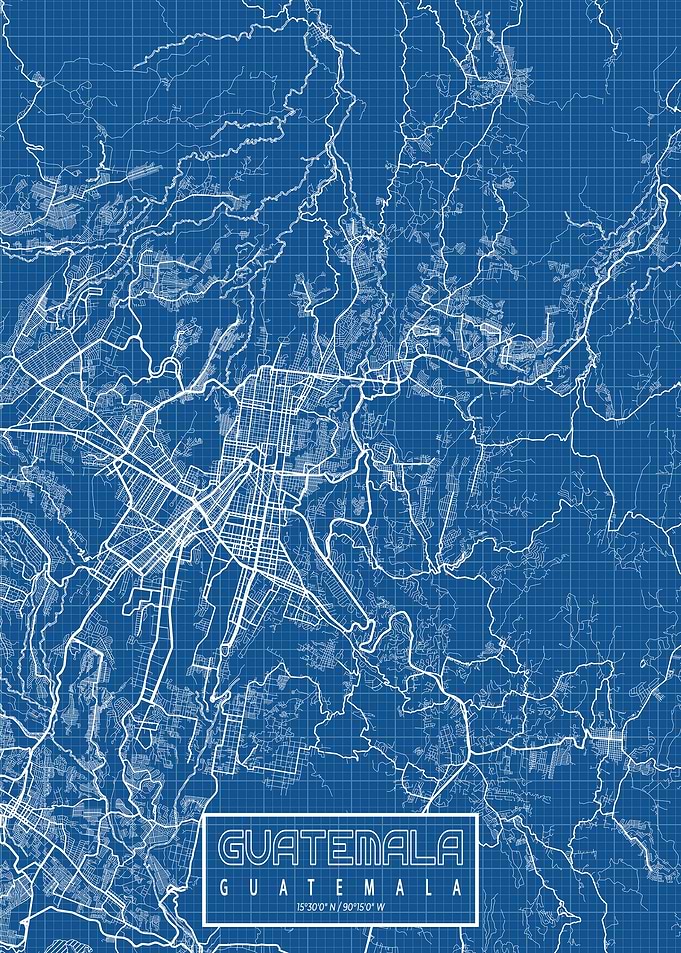 Guatemala Map Blueprint