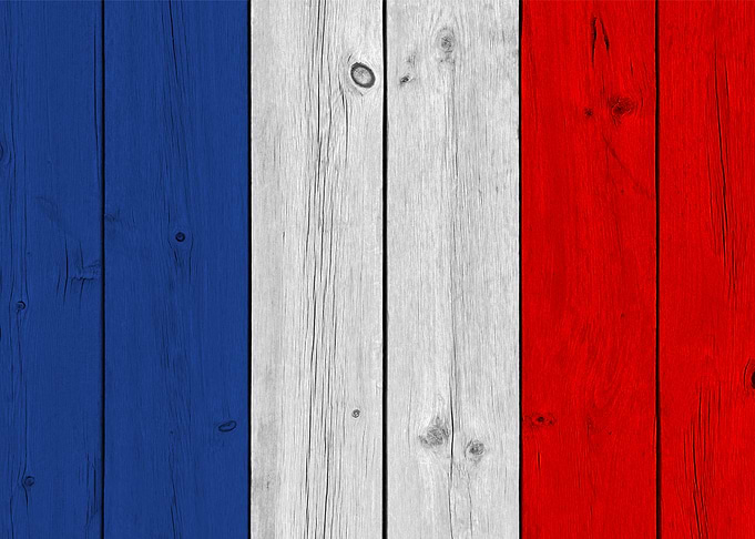 Wooden Texture France Flag