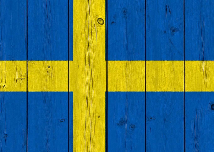 Wooden Texture Sweden Flag