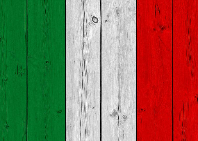 Wooden Texture Italy Flag