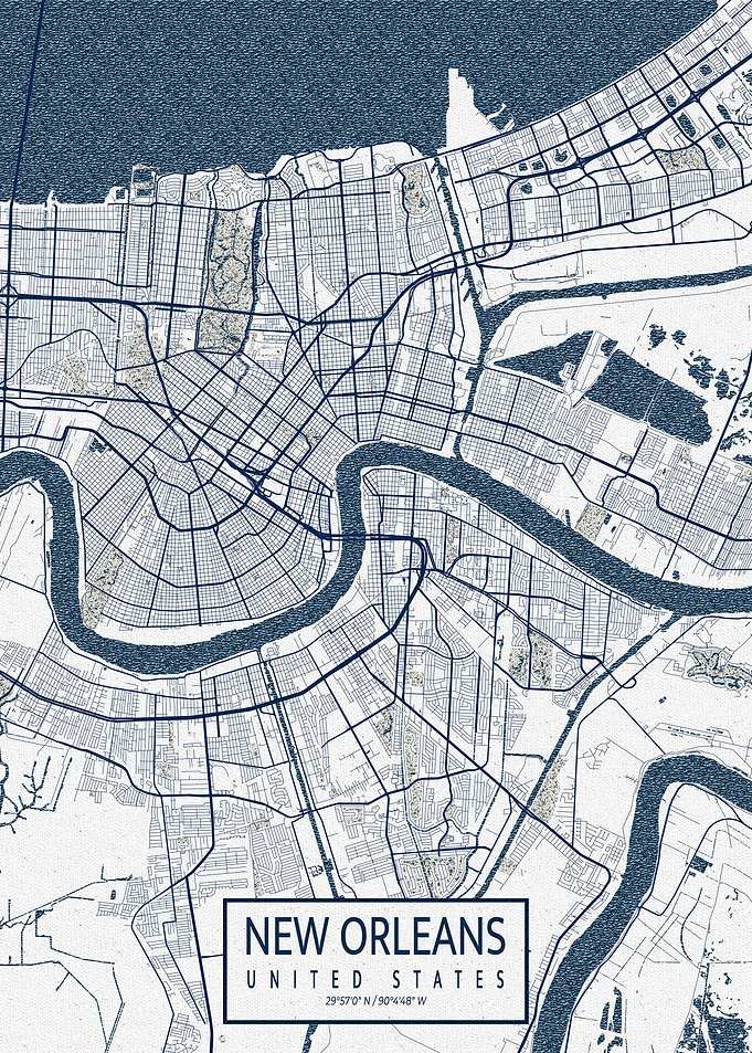 New Orleans Map Coastal