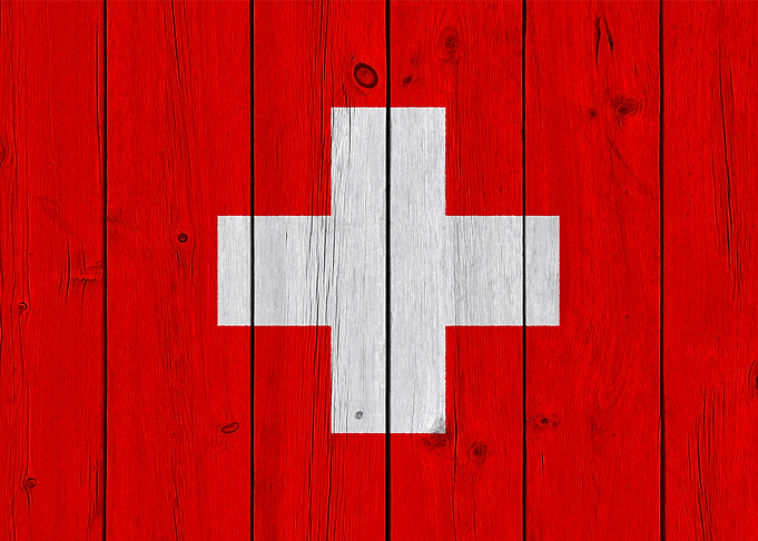 Wooden Texture Swiss Flag