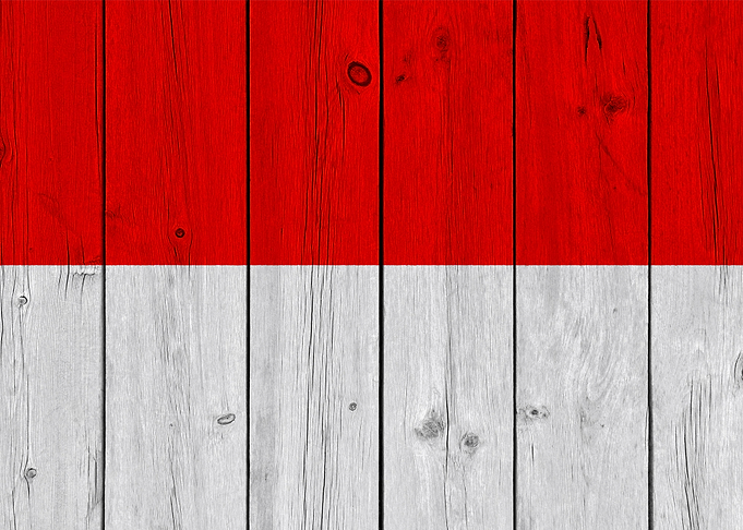 Wooden Indonesia Flag