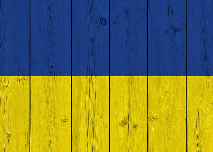 Wood Texture Ukraine Flag