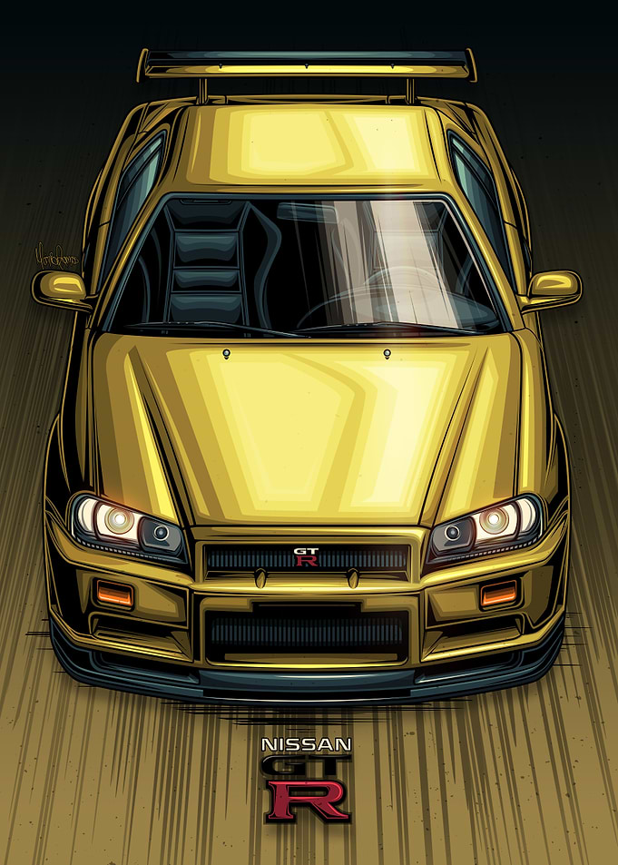 Nissan Skyline R34 Yellow