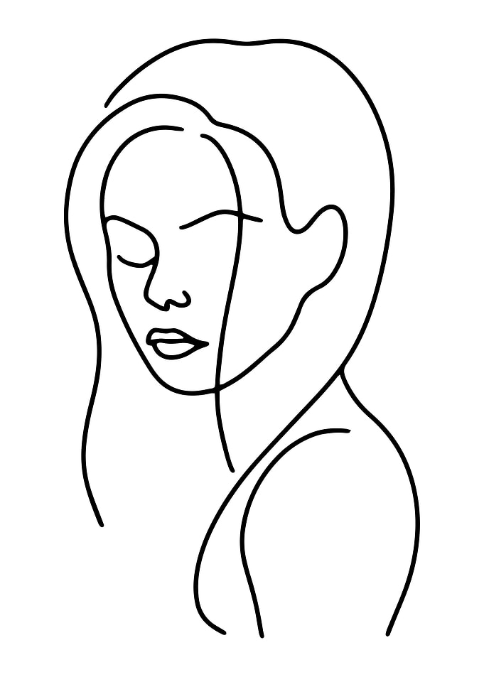 One Line Art Woman