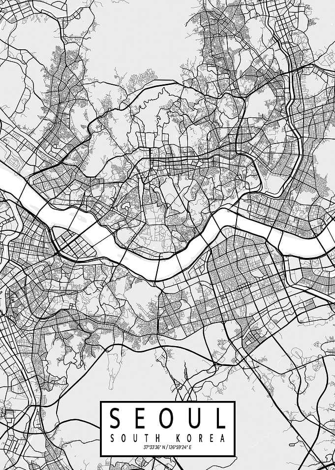 Seoul City Map Light