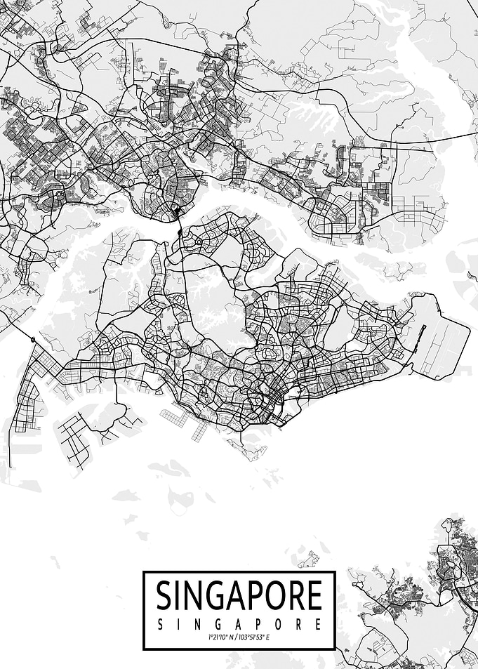Singapore City Map Light
