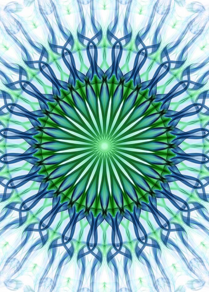 Green and blue mandala