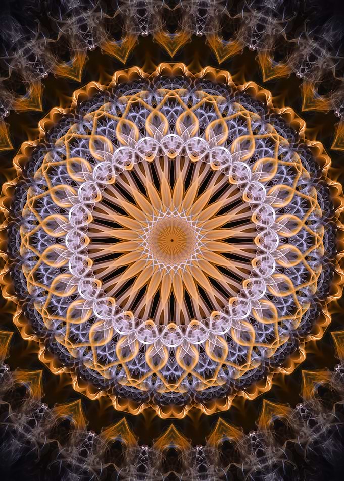 Golden and gray mandala