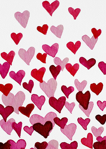 Valentines day hearts pink
