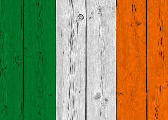 Wood Texture Ireland Flag