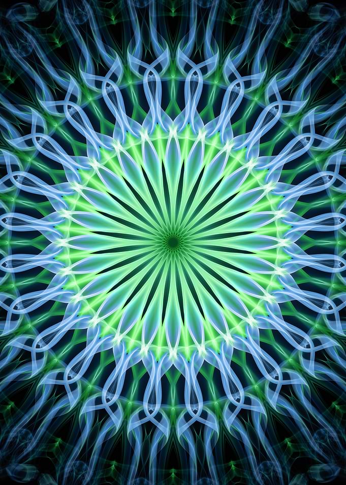 Blue and green mandala