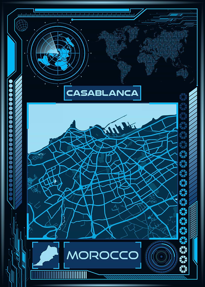 CASABLANCA MAP MOROCCO