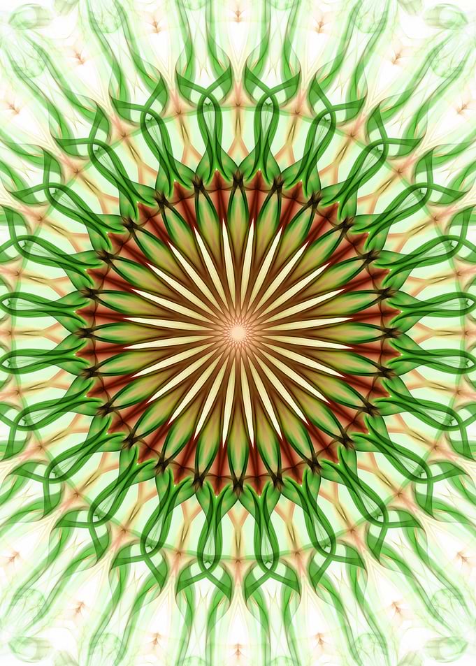 Green and orange mandala