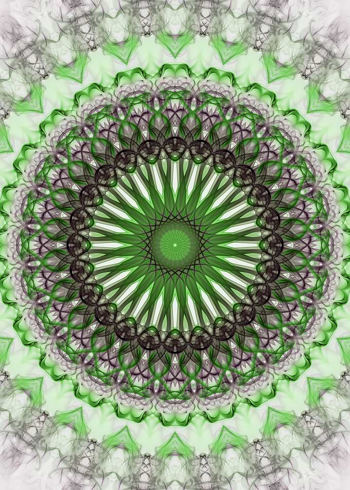 Pastel green mandala