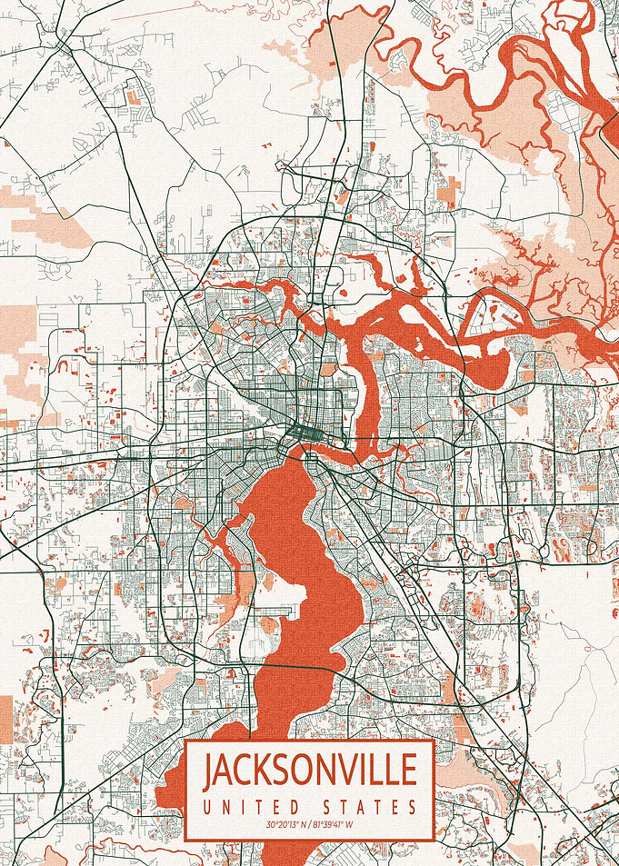 Jacksonville Map Bohemian
