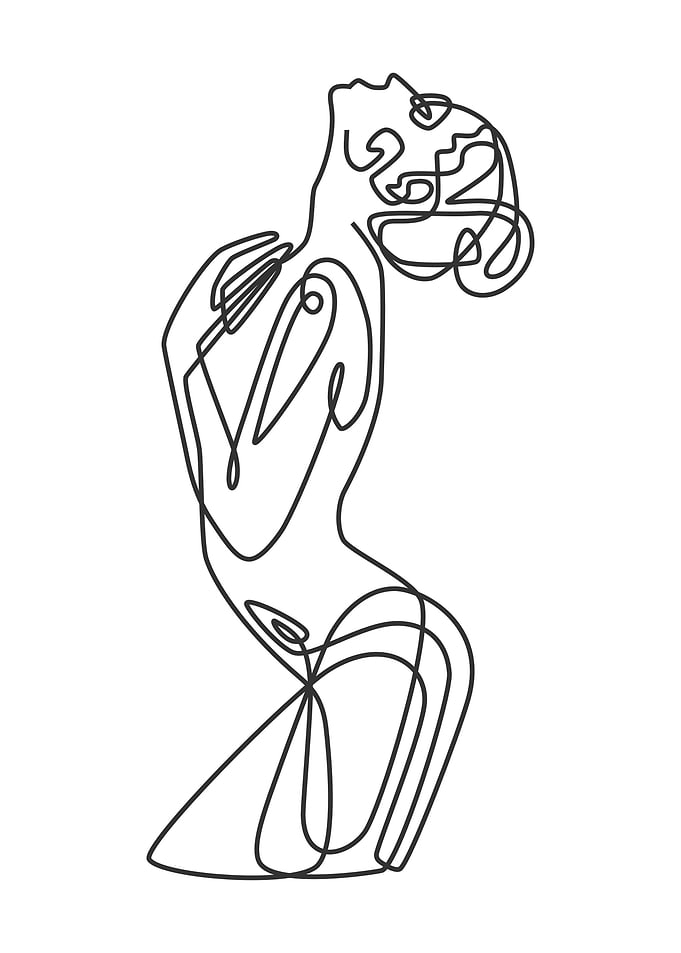 One Line Art Woman