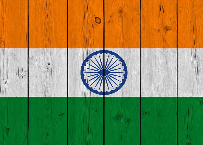 Wooden Texture India Flag