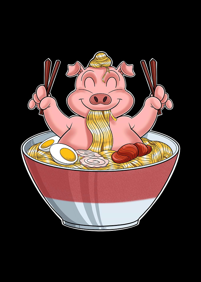 Kawaii Pig Japanese Ramen