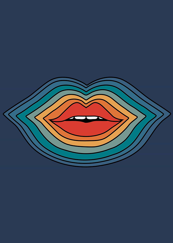 Abstract Lips Colorful