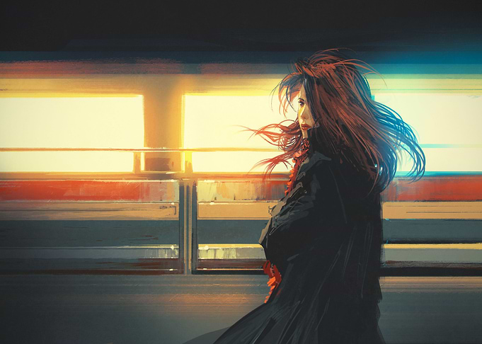 Waiting for the train