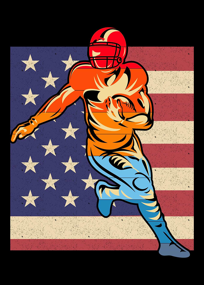 US Flag American Football