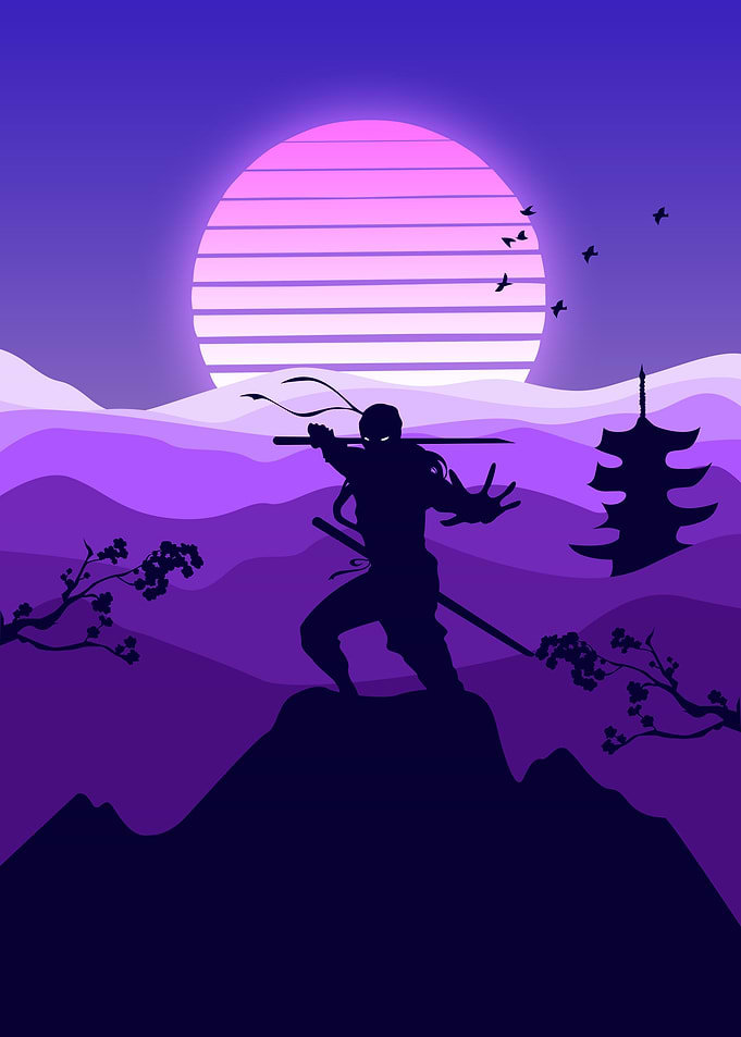 Ninja in japan scenery