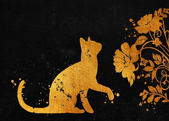 Cat with Flowers