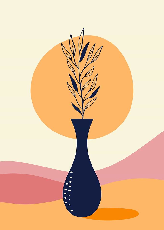 Vase with Flowers painted