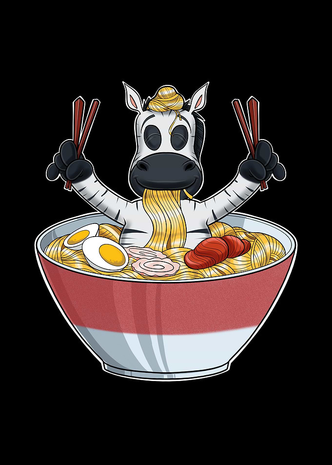 Kawaii Zebra Japan Ramen