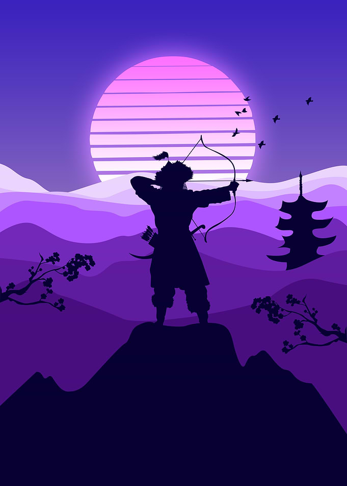 Archerman in japan scenery