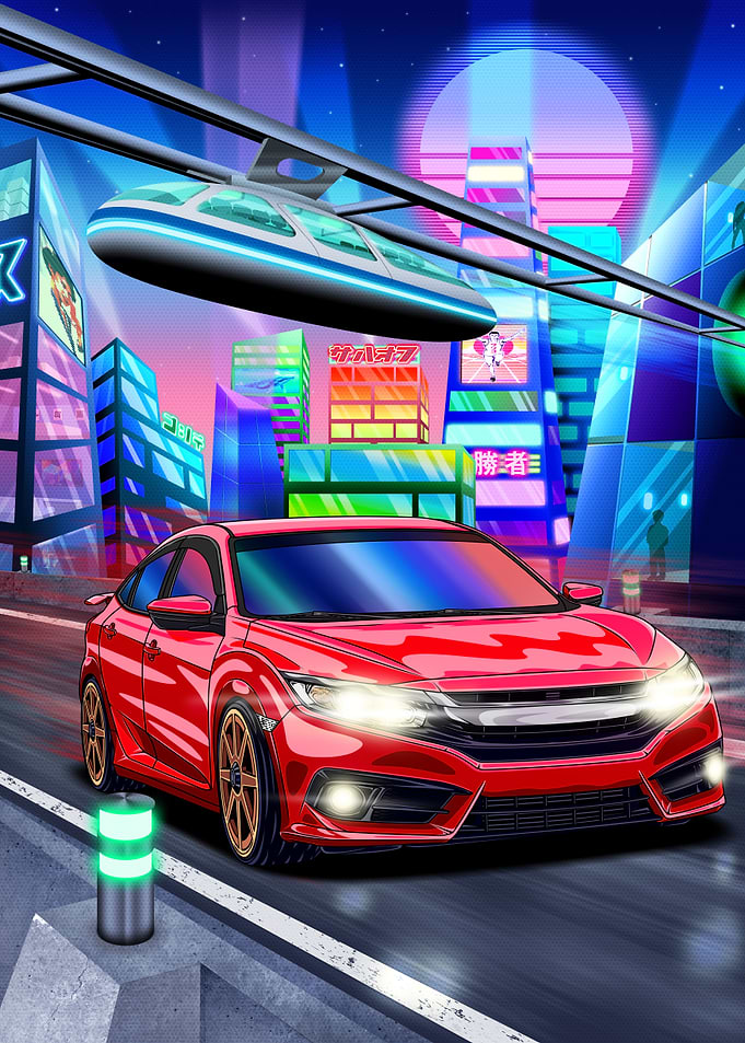 Civic in Cyberpunk City