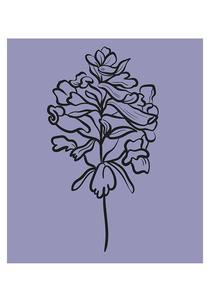 Tropical flower plant art