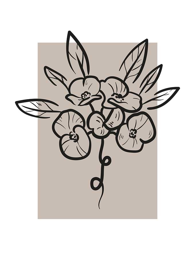 Botanical Tropical flower