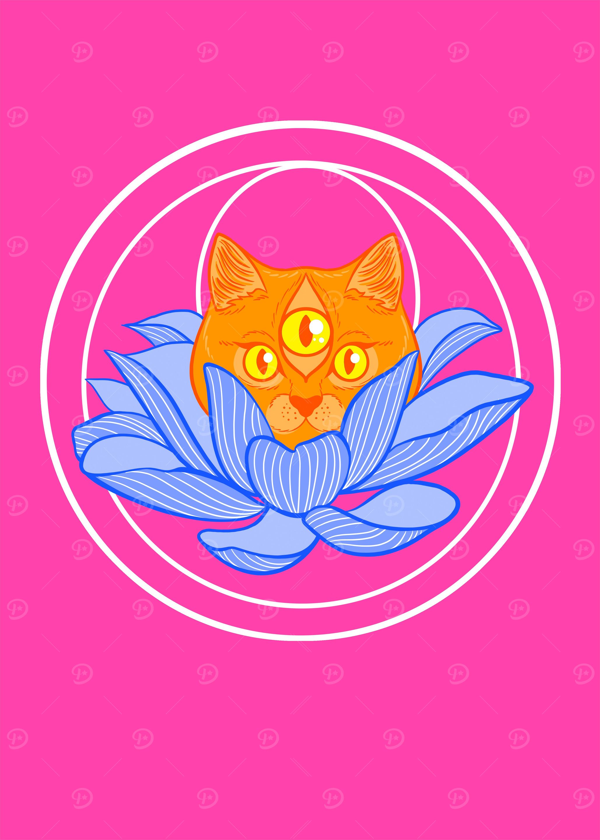 Third Eye Lotus Cat