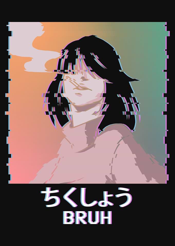 Vaporwave Anime Girl