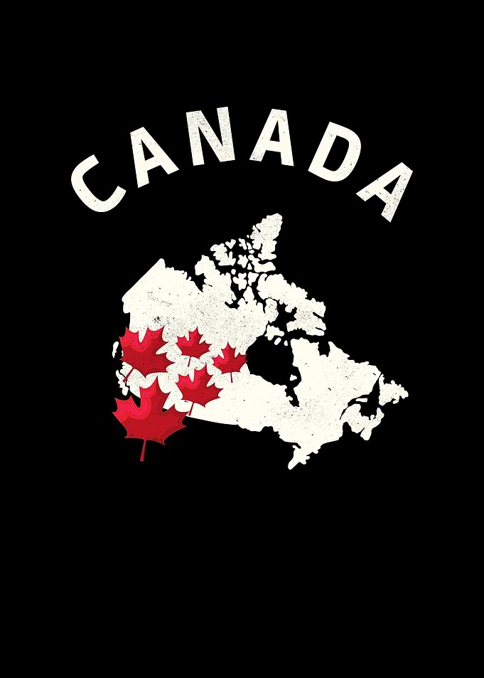 Canada Map Maple Leaf