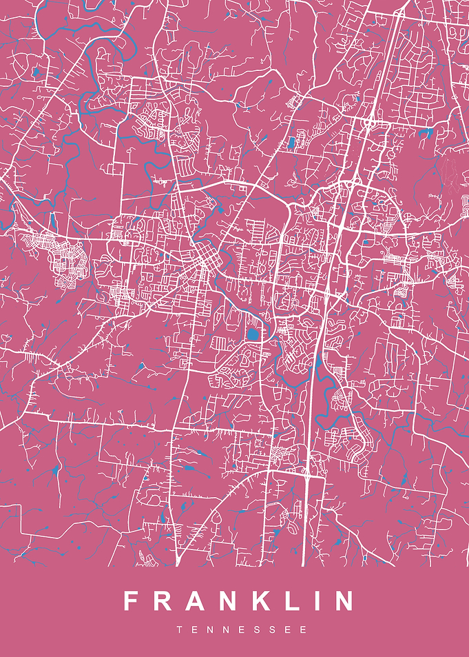 FRANKLIN Map TENNESSEE USA