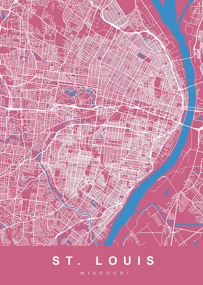 ST LOUIS Map MISSOURI USA