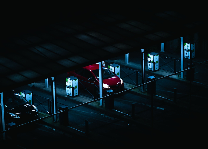 Single red car