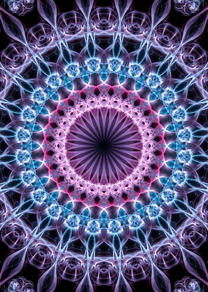Pink and blue mandala