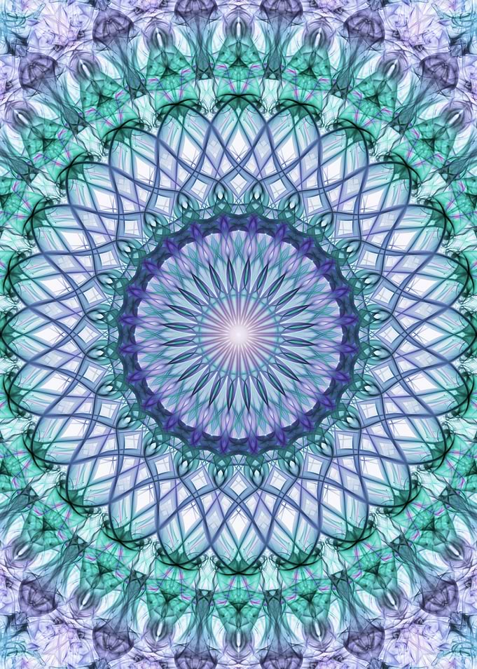 Green and violet mandala