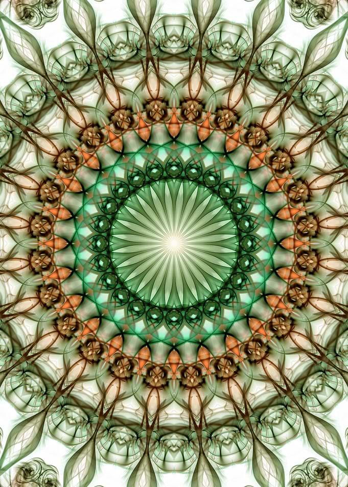 Green and orange mandala