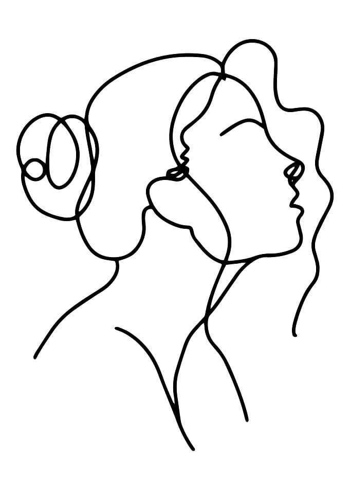 One Line Art Woman